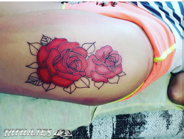 Primera sesión de este tatuaje de rosas